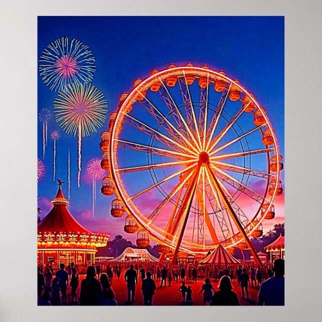 Póster Diseño de una noche de luces festivas (Frente)