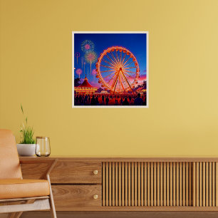 Póster Diseño de una noche de luces festivas