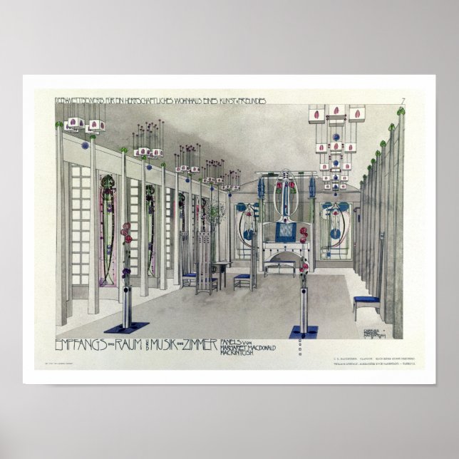 Póster Diseño de una sala de música con paneles de Mamáes (Frente)