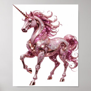 Póster Diseño de UNICORNIO plateado que llama la atención