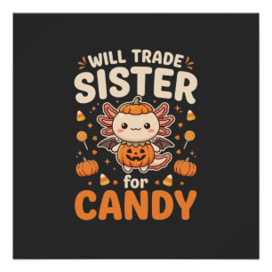 Póster Diseño de vector de intercambio de dulces de Axolo