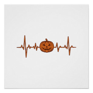 Póster Diseño de vector vintage de calabaza latido de Hal
