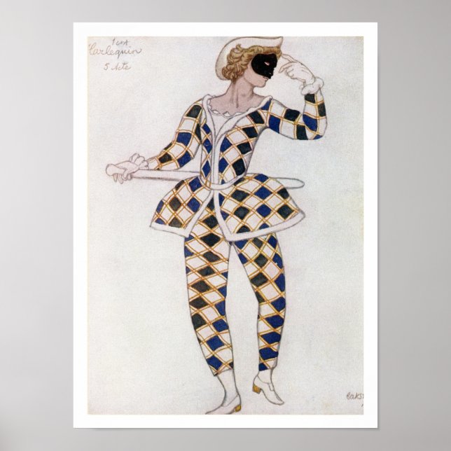 Póster Diseño de vestuario para Harlequin, de Belleza Dur (Frente)