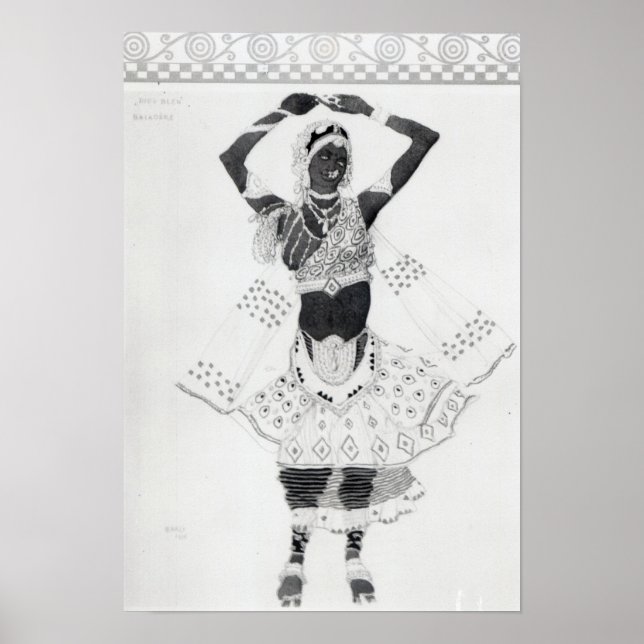 Póster Diseño de vestuario para "Le Dieu Bleu", 1912 (Frente)