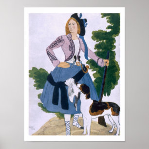 Póster Diseño de vestuario para The Huntress, 1922 (luz d