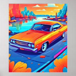 Póster Diseño de viaje clásico colorido