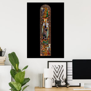 Póster Diseño de Vidriera de Santa Gobnait