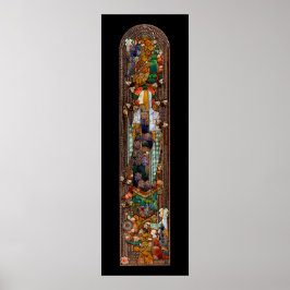 Póster Diseño de vidriera de St. Gobnait