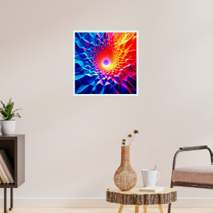 Póster Diseño de vórtice de color geométrico prismático