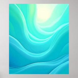 Póster Diseño de Waves Resumen de la Serenidad del Océano
