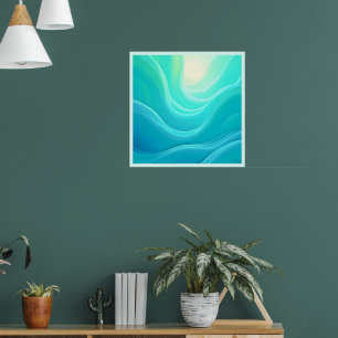 Póster Diseño de Waves Resumen de la Serenidad del Océano