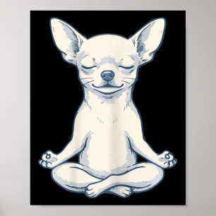 Póster Diseño de yoga vintage de Chihuahua loto meditació