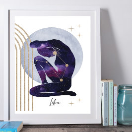 Póster Diseño de Zodiac púrpura libia