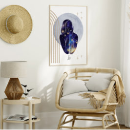 Póster Diseño de Zodiaco Azul Feminino