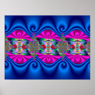 Póster Diseño decorativo rizado colorido