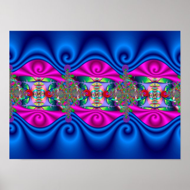 Póster Diseño decorativo rizado colorido (Frente)