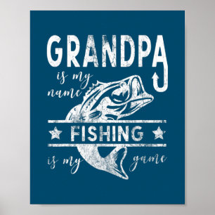 Póster Diseño del abuelo de pesca de Guay