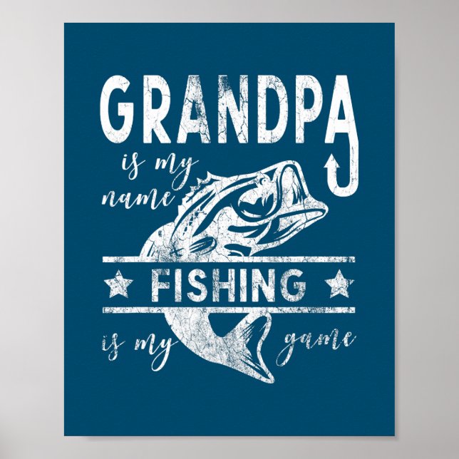 Póster Diseño del abuelo de pesca de Guay (Frente)