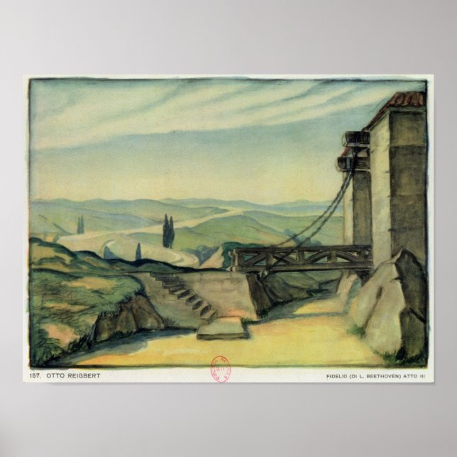 Póster Diseño del acta II de la ópera "Fidelio" (Frente)