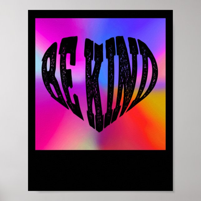 Póster Diseño del corazón de Be Kind Psychedelic - Vibran (Frente)