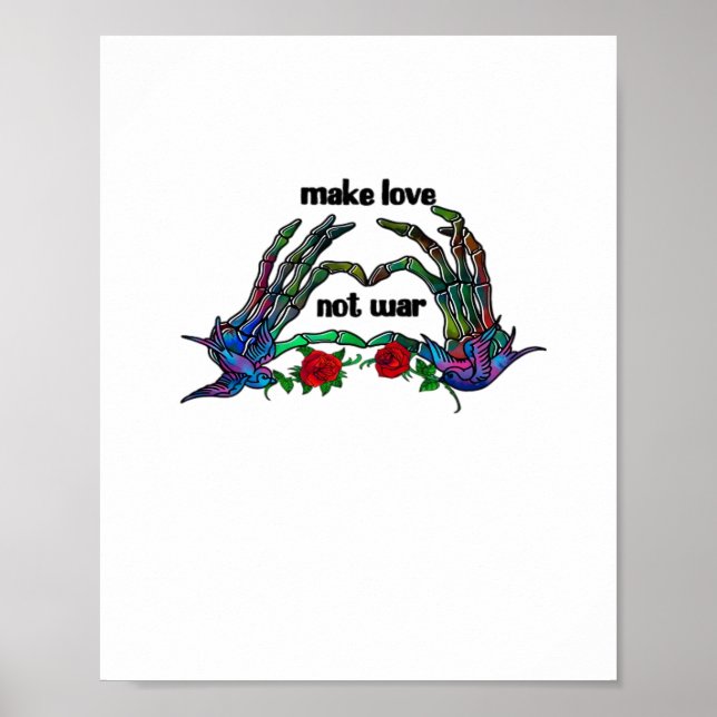 Póster Diseño del corazón de mano de esqueleto (Frente)