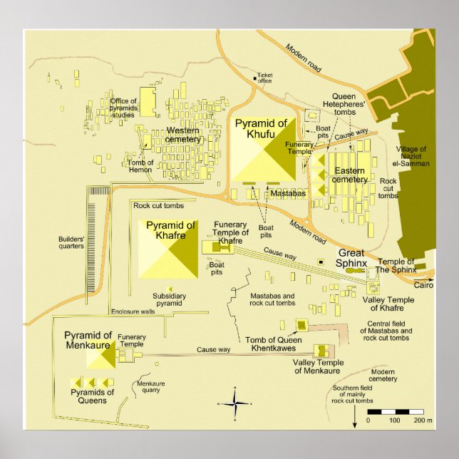 Póster Diseño del diagrama complejo de la pirámide de Giz (Frente)