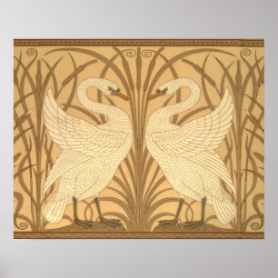 Póster Diseño del papel pintado del cisne
