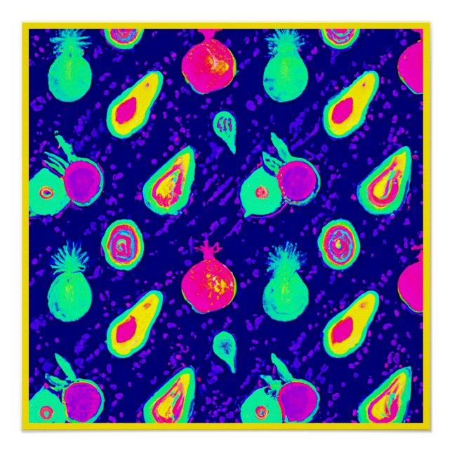 Póster Diseño del patrón de neón vibrante (Anverso)