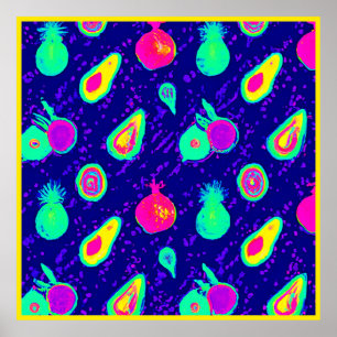 Póster Diseño del patrón de neón vibrante