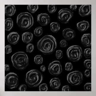 Póster Diseño del patrón Rosa negro.