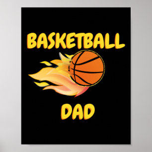 Póster Diseño del regalo de baloncesto Fiery Dad