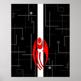 Póster Diseño del suelo abstracto de los ciborgs de IA