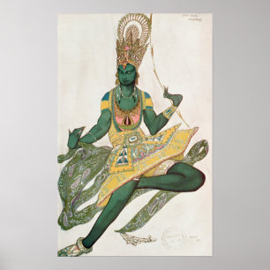 Póster Diseño del traje para Nijinsky como el 'God azul