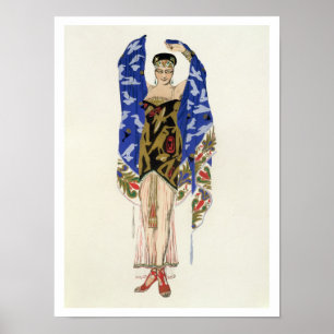 Póster Diseño del traje para un chica de baile (litho del