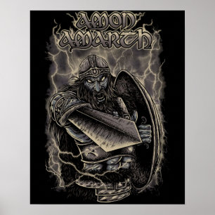 Póster Diseño del ventilador de Amon Amarth Retro