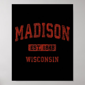 Póster Diseño deportivo atlético vintage de Madison Wisco