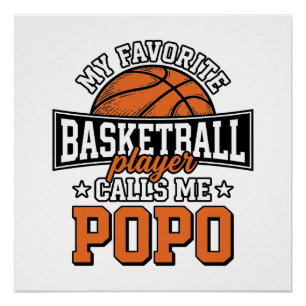 Póster Diseño Deportivo Vintage Divertido Baloncesto Popo