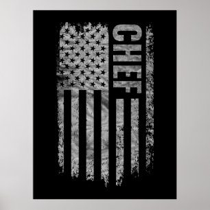 Póster Diseño desgastado de la bandera de EE. UU. para Ch