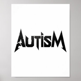 Póster Diseño divertido Autismo Rock Meme Neurodivergente