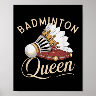 Póster Diseño divertido de amor de jugador de bádminton l