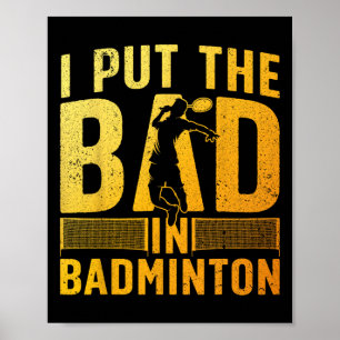 Póster Diseño divertido de Badminton para hombres mujeres