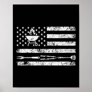 Póster Diseño divertido de BBQ ahumado de carne1 
