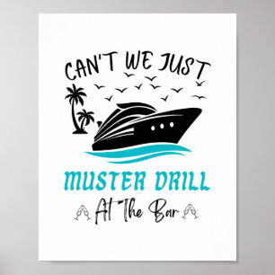 Póster Diseño divertido de bebida de simulacro de crucero