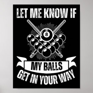 Póster Diseño divertido de Billiards para Hombres Billiar