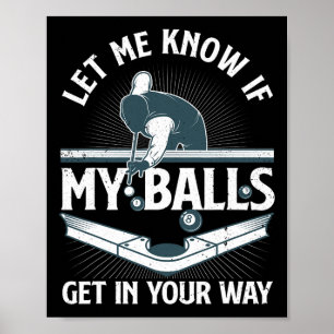Póster Diseño divertido de Billiards para Hombres Billiar