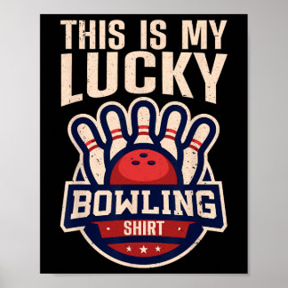 Póster Diseño divertido de bolos para hombres mujeres niñ