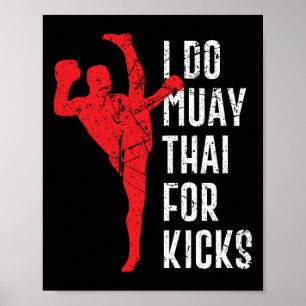 Póster Diseño divertido de boxeo tailandés Muay y Kampfps