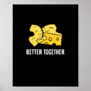 Póster Diseño Divertido de Comida Mac Y Queso Juntos
