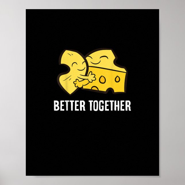 Póster Diseño Divertido de Comida Mac Y Queso Juntos  (Frente)
