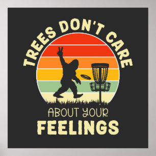 Póster Diseño divertido de disco retro de golf   Frisbee 